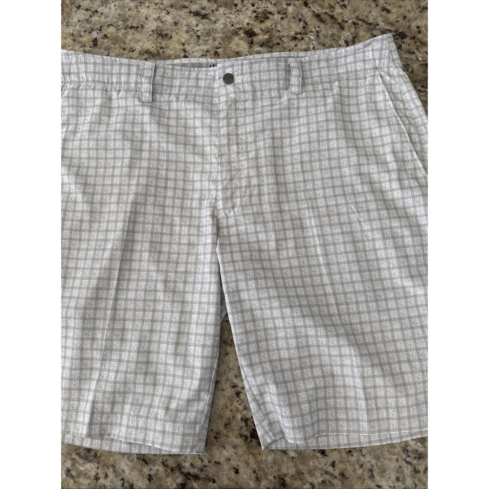 Callaway Golf Shorts Mens 38 Gray Plaid Bermuda Casual Preppy Outdoors Light4663